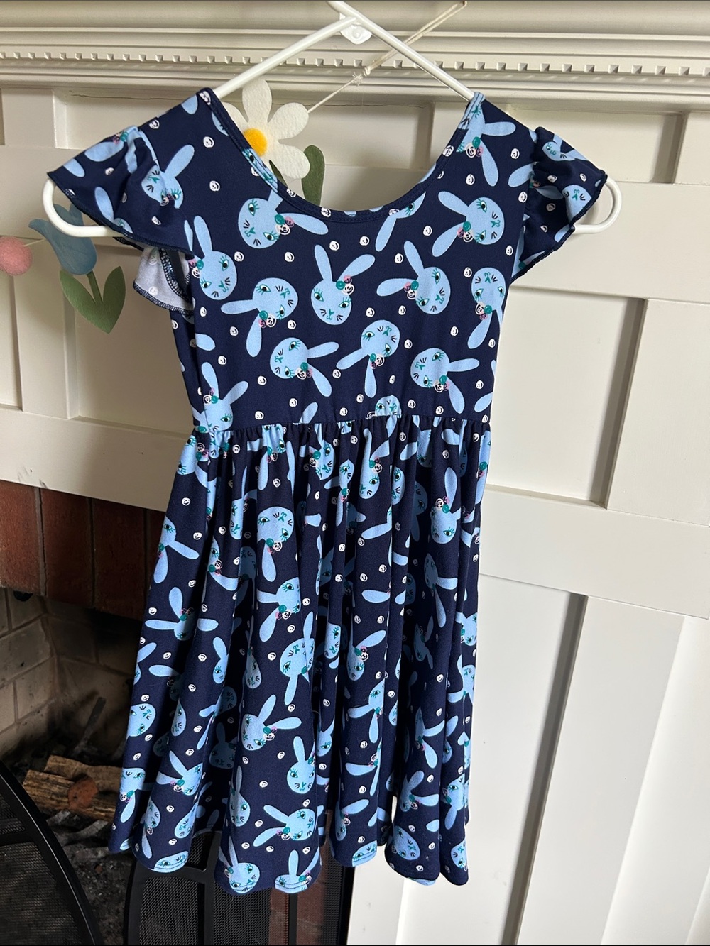 Dotdotsmile Blue Bunny Empire Twirl Dress 5/6